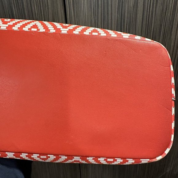 INC International Concepts Reyna Popsicle Tote Faux Leather Large Bag Red Yellow - Picture 7 of 14